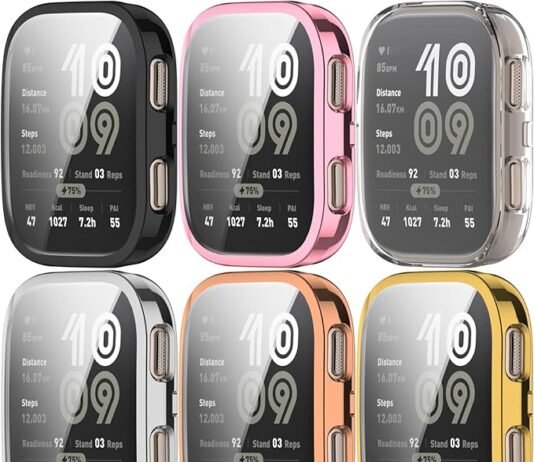 TPU Plated Bumper Intended for Amazfit Bip 6 Case Screen Protector All-Around